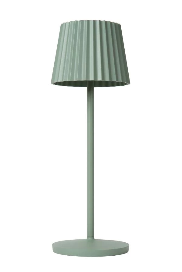 Lucide JUSTINE - Lámpara de mesa Recargable Dentro/Fuera - Batería/acumulador - LED Regul. - 1x2W 2700K - IP54 - Con estación de carga inalámbrica - Verde - apagado